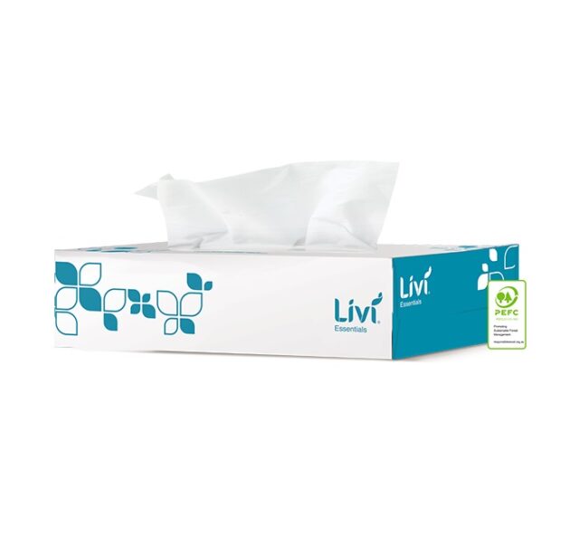Livi Essentials Hypoallergenic Facial Tissues 2 Ply 100 Sheets