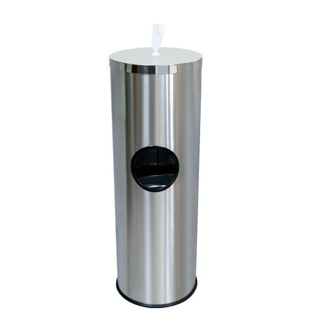 Extra Floor Stand Wet Wipe Dispenser Built-in Bin Stainless Steel