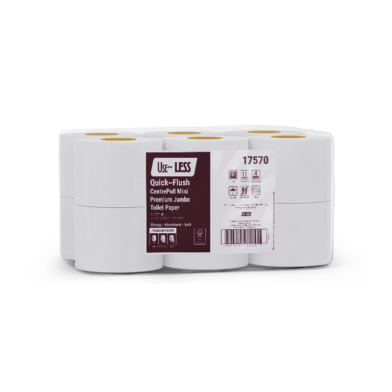 Use LESS CentrePull Mini Premium Jumbo Toilet Paper