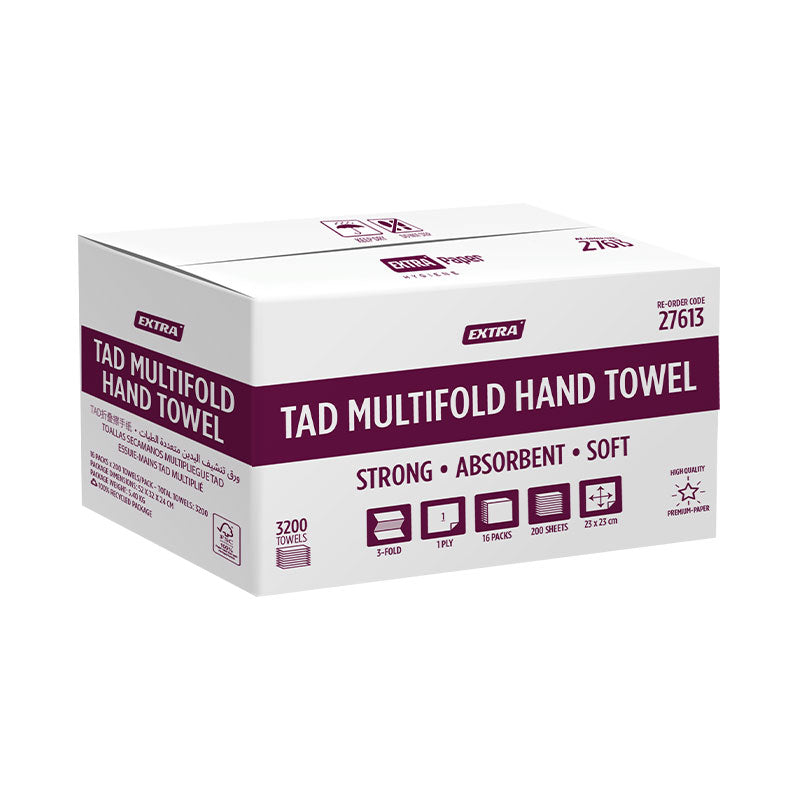 Extra Hygiene Premium TAD Multifold Hand Towel 3200 Sheets