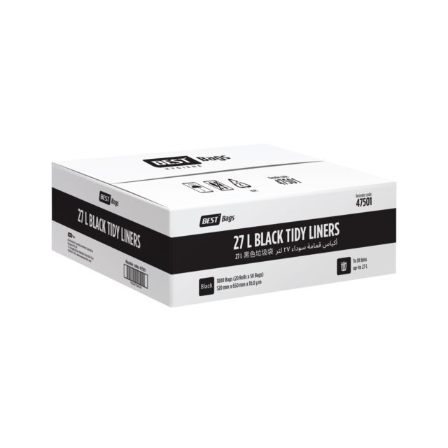 Best Hygiene 27 L Black Tidy Liners, 1000 Bags
