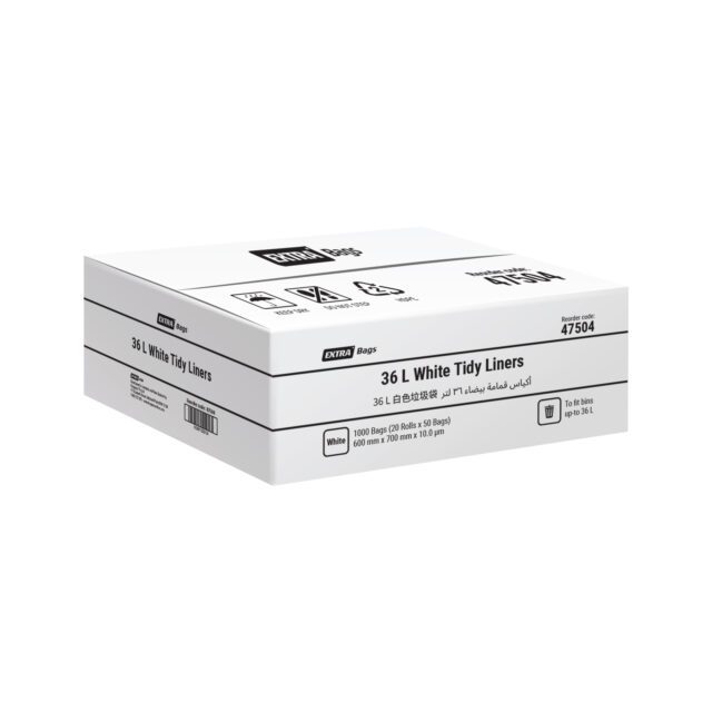 Best Hygiene 36 L White Tidy Liners, 1000 Bags