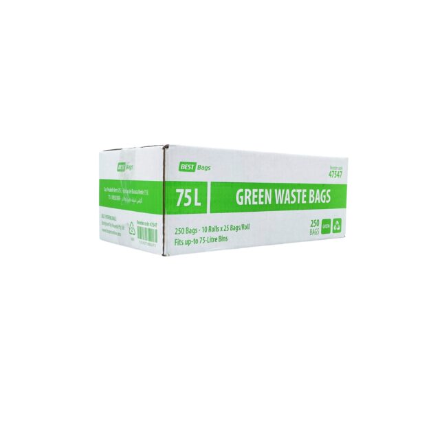 Best Hygiene 75 L Green Waste Bags, 250 Bags