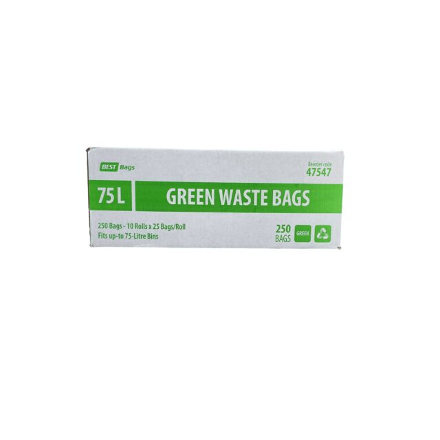 Best Hygiene 75 L Green Waste Bags, 250 Bags