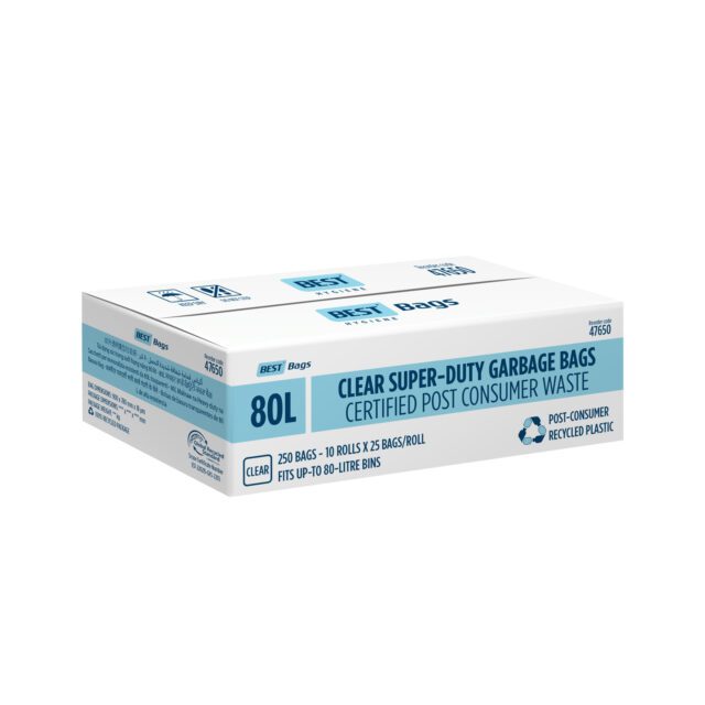 Best Hygiene 80 L Clear Super-Duty Garbage Bags, 250 Bags