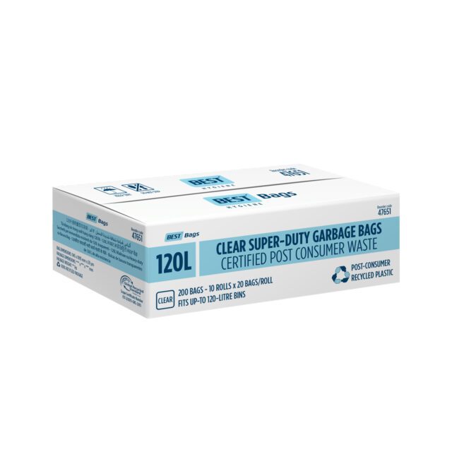 Best Hygiene 120 L Clear Super-Duty Garbage Bags, 200 Bags