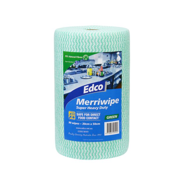 Edco Merriwipe Super Heavy Duty Wipes Rolls, Green