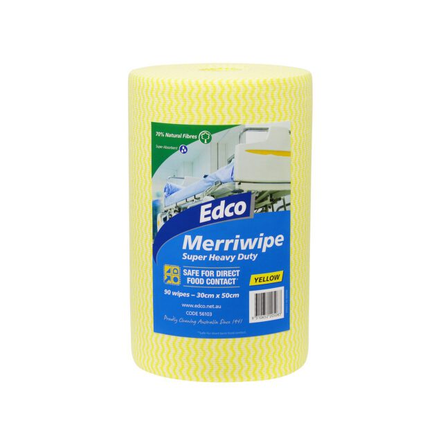 Edco Merriwipe Super Heavy Duty Wipes Rolls, Yellow