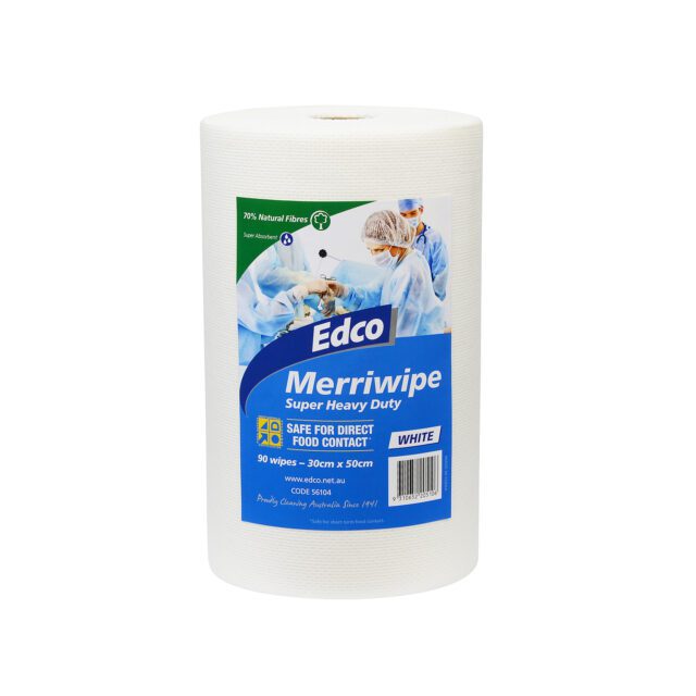 Edco Merriwipe Super Heavy Duty Wipes Rolls, White