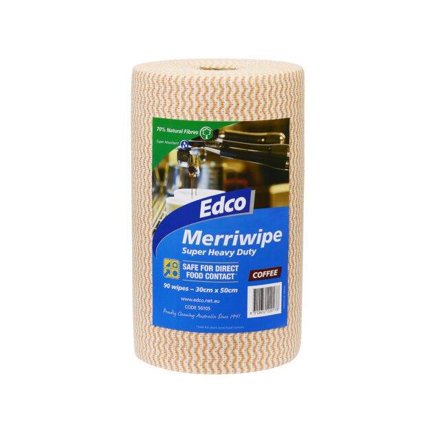 Edco Merriwipe Super Heavy Duty Wipes Rolls, Coffee
