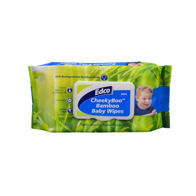 Edco Cheekyboo Bamboo Baby Wipes, 80 Pack