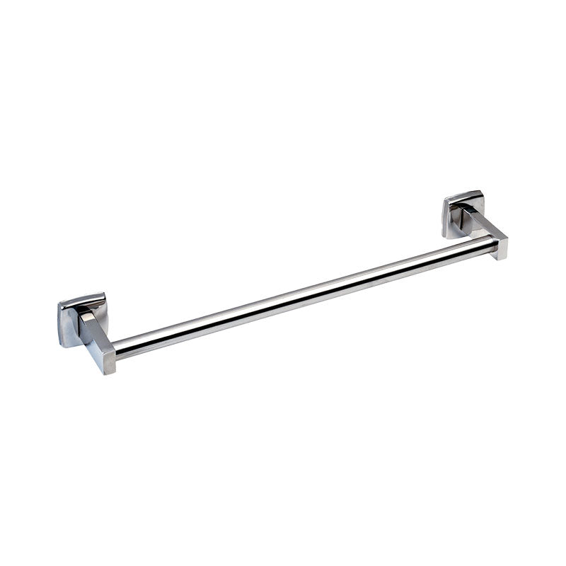 Chrome towel bar on a white background