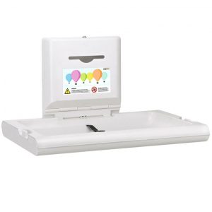 Horizontal Wall-Mounted Baby Changing Station – Polypropylene White