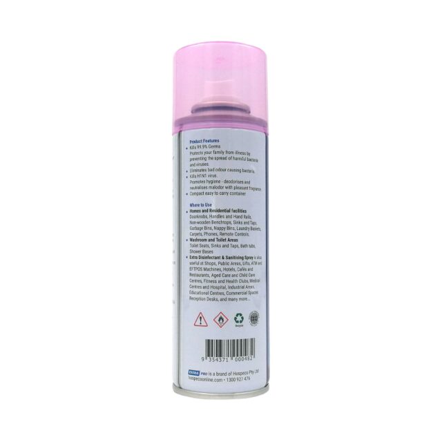 Extra Disinfectant and Sanitising Spray, 75% Alcohol, Lavender, 250 mL