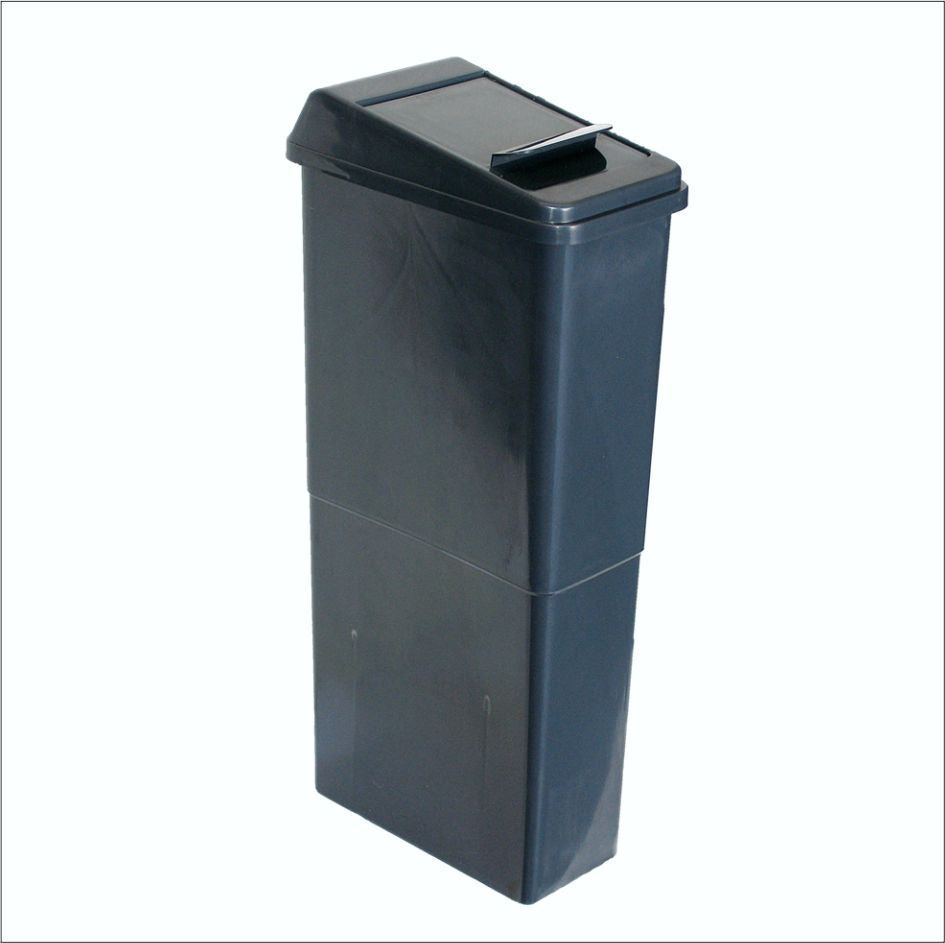 Hospeco Slimline Lady Sanitary Bin 23L – Front-Opening Lid Dark Grey