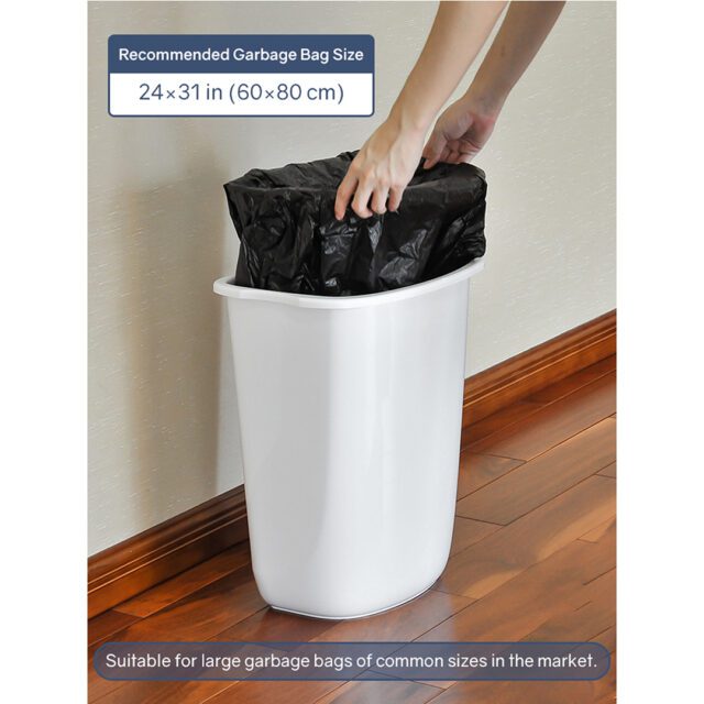 Multi Curved Trash Bin, Floor Standing or Wall Mounted, Black, 32 L