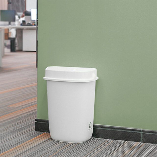 Multi Curved Trash Bin, Floor Standing or Wall Mounted, Black, 32 L