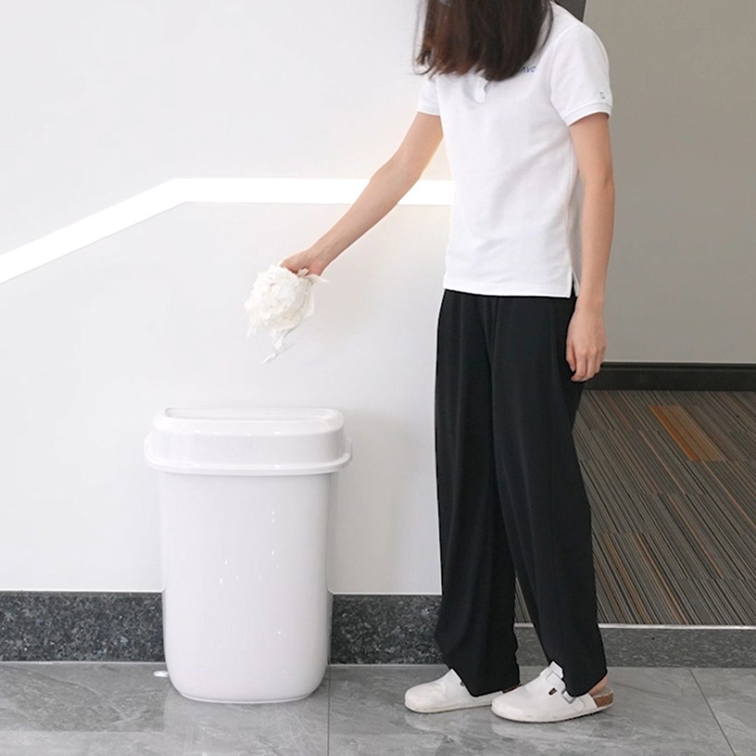 Multi Curved Trash Bin, Floor Standing or Wall Mounted, Black, 32 L