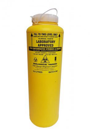 Sharps Container Non-Spill with Screw Top Lid