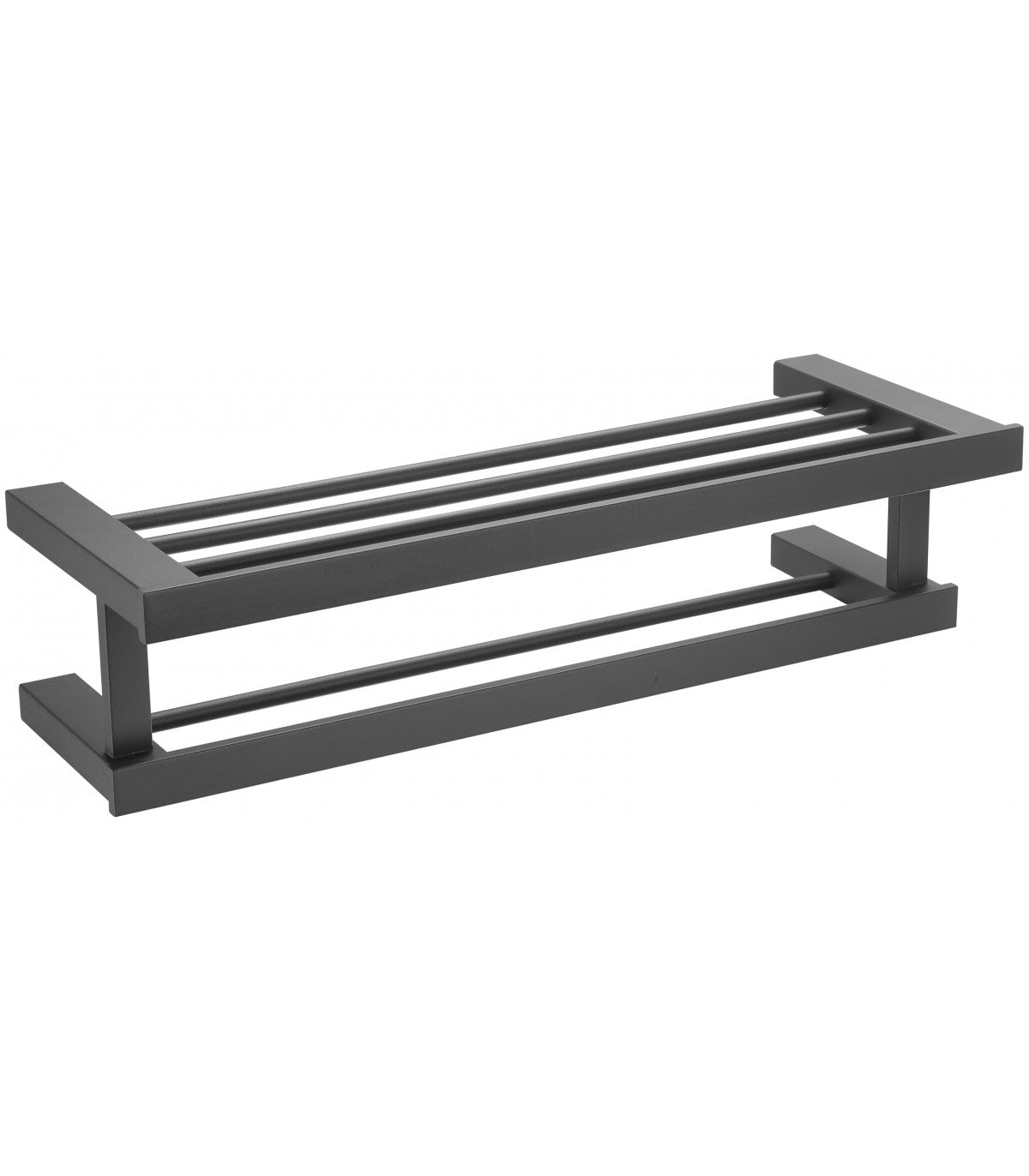 Harmonia Towel Shelf with Bar Black