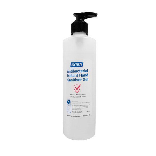 Extra Antibacterial 75% Alcohol Hand Sanitiser Gel, 500 mL, Australian-Made