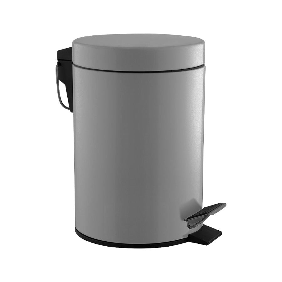 Hospeco 20L satin stainless steel pedal bin with silent lid and carrying handle for washrooms