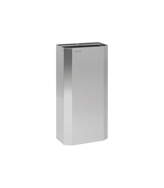 40L Satin Stainless Steel Open Top Paper Bin with Bag Holder