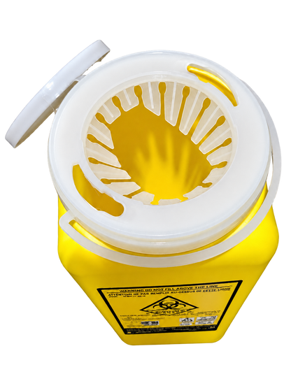 Hospeco 1.4L Sharps Container - Needle and Syringe Disposal (Yellow)