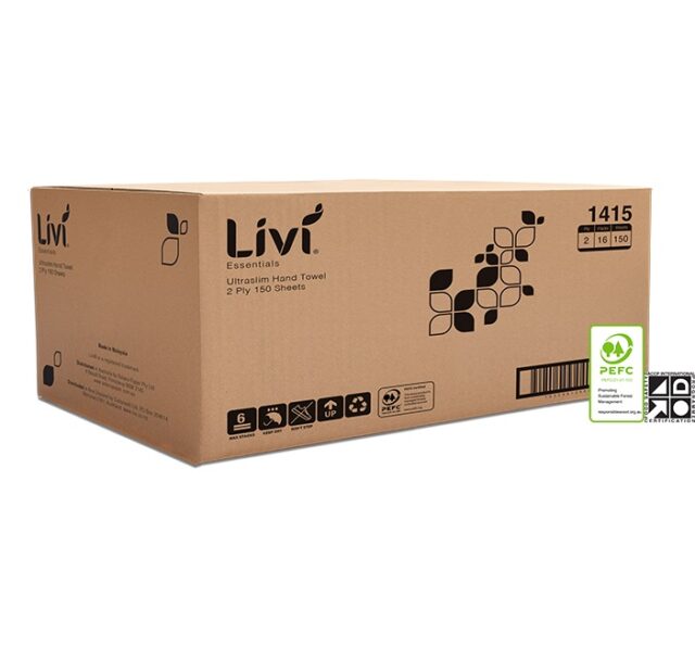 Livi Essentials Ultraslim Hand Towel 2 Ply 150 Sheets