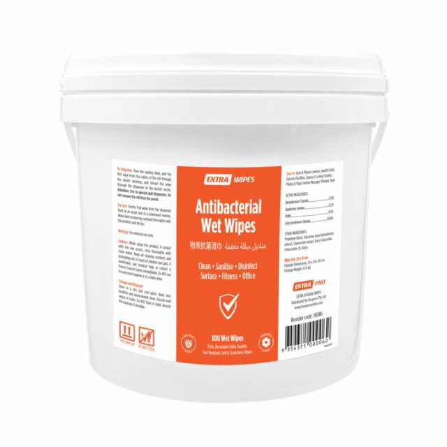 Extra Antibacterial Wet Wipes Bucket, 800 sheets