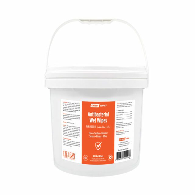 Extra Antibacterial Wet Wipes Bucket, 800 sheets