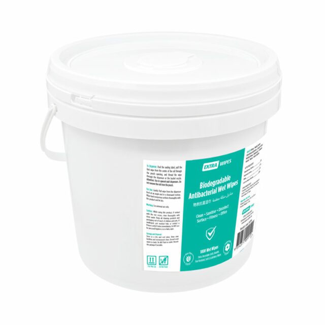 Extra Biodegradable Antibacterial Wet Wipes Bucket, 1000 sheets
