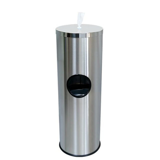 Extra Floor Stand Wet Wipe Dispenser Built-in Bin Stainless Steel