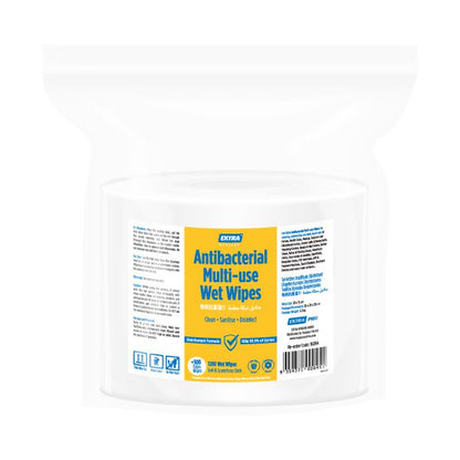 Extra Antibacterial Multi-Use Wet Wipes, 1200 sheets