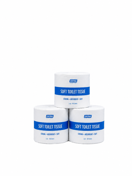 Extra Soft Bathroom Toilet Paper Bulk, 2 Ply, 400 Sheets, 48 Rolls