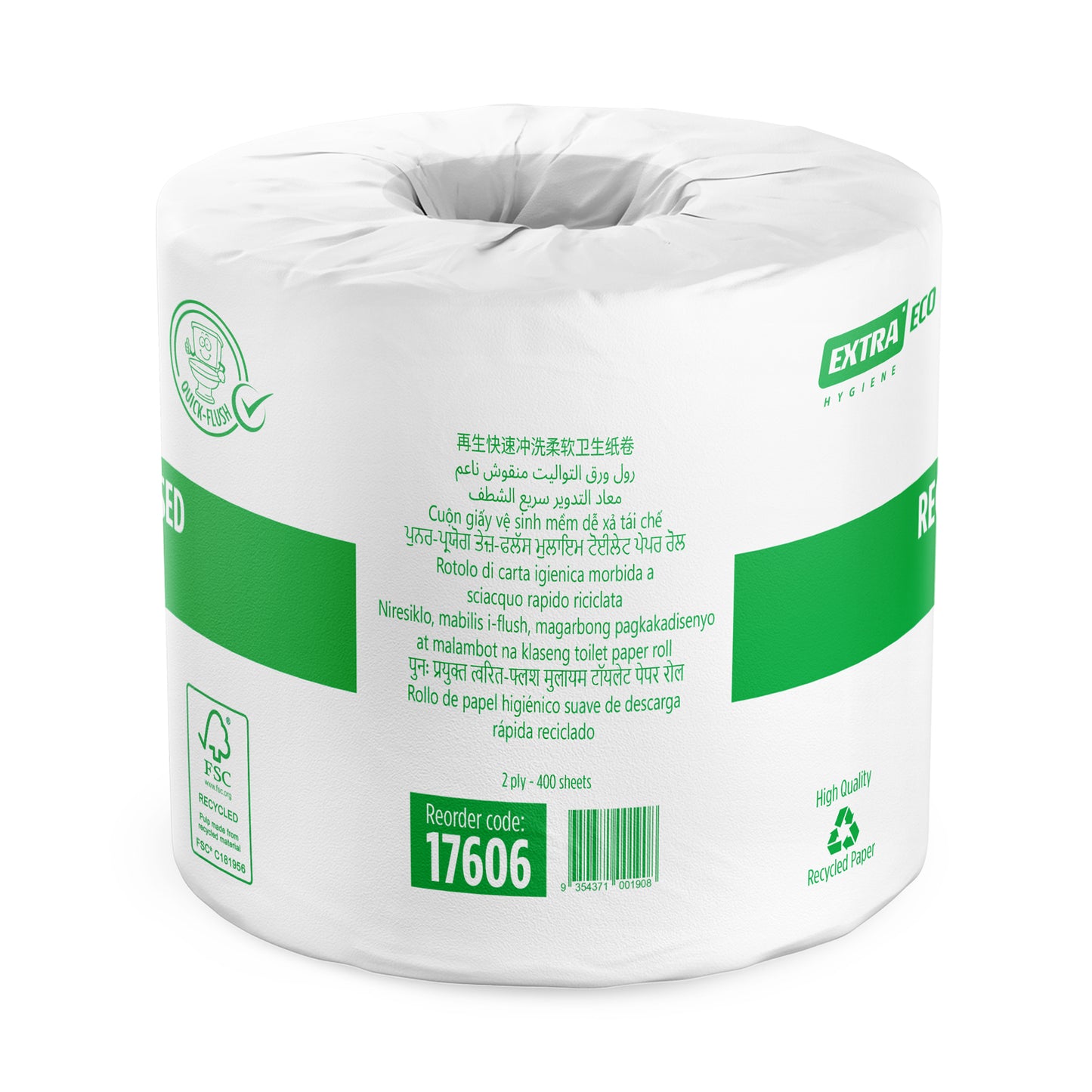 Extra Hygiene Recycled Quick-Flush Toilet Paper