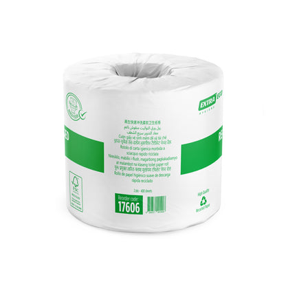 Extra Hygiene Recycled Toilet Paper Quick-Flush, 2Ply, 400s