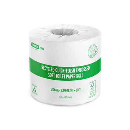 Extra Hygiene Recycled Toilet Paper Quick-Flush, 2Ply, 400s