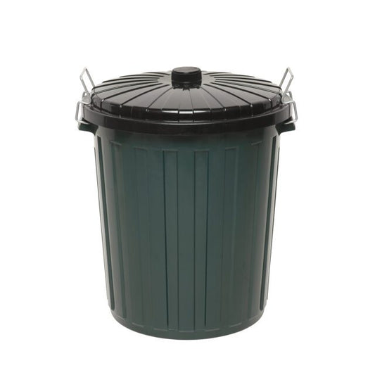 Edco Plastic Garbage Bin with Lid, Green, 55 L