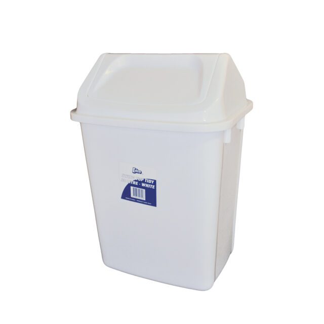 Edco Swing Top Tidy, White, 30 L