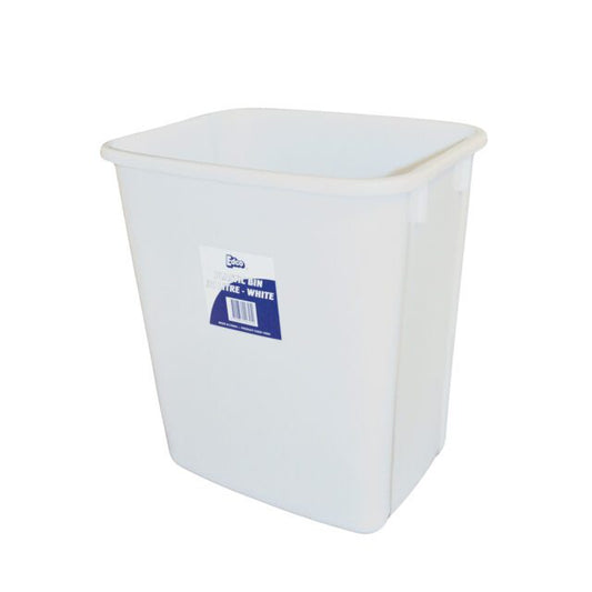 Edco Plastic Bin, White, 30 L