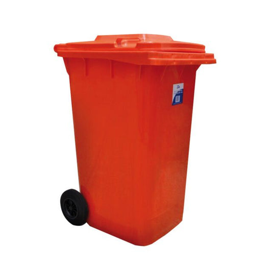 Edco Heavy Duty Bin with Wheels, Red, 240 L