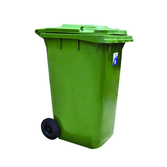 Edco Heavy Duty Bin with Wheels, Green, 240 L