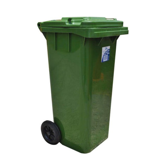 Edco Heavy Duty Bin with Wheels, Green, 120 L