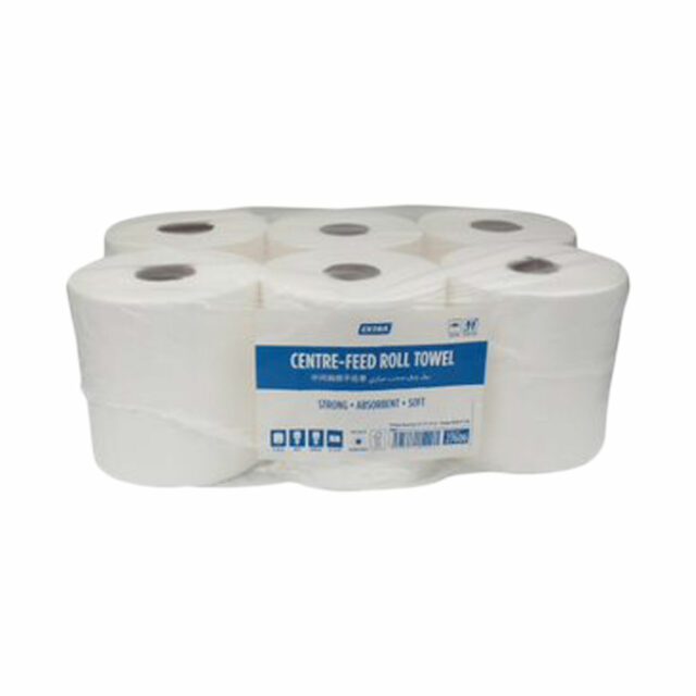 Extra Hygiene Premium Centrefeed Perforated Hand Towel Paper, 6 Rolls, 300 Meters