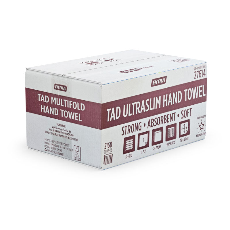 Extra Hygiene TAD Interleaved Compact Hand Towels - 2160 Sheets