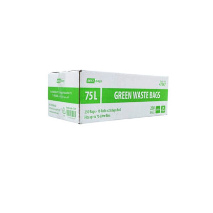 Best Hygiene 75 L Green Waste Bags, 250 Bags