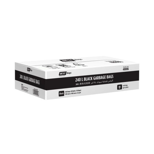 Best Hygiene 240 L Black Garbage Bags, 100 Bags