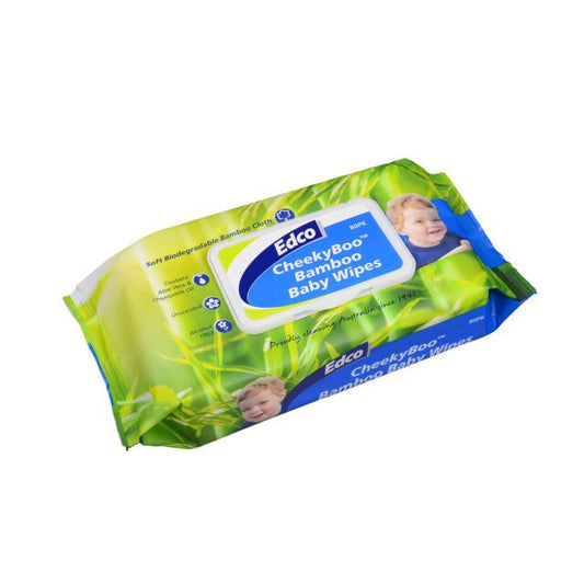 Edco Cheekyboo Bamboo Baby Wipes, 80 Pack