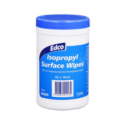 Edco Isopropyl Surface Wipes Canister, 75 Pack